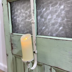 Adjustable White Wreath Hanger with Candle Holder Cheap