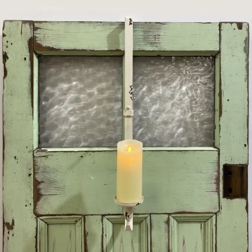 Adjustable White Wreath Hanger with Candle Holder Cheap