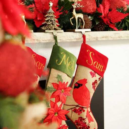 Antique Gold 3D Tree Christmas Stocking Hanger Cheap