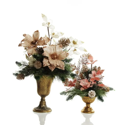 Antique Gold Metal Tall Vase Table Centrepiece New