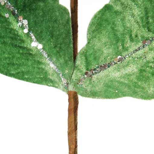Apple Green Leaf Spray with Silver Sequins Flash Sale