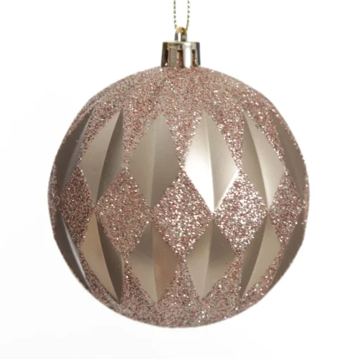 Assorted Decorative Pink Shatterproof Christmas Baubles - Set of 6 Cheap