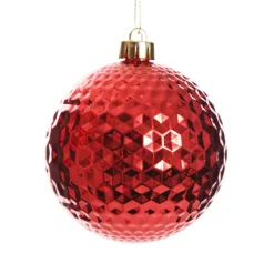 Assorted Decorative Red and White Shatterproof Christmas Baubles - Set of 6 Hot