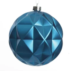 Assorted Decorative Red and Blue Shatterproof Christmas Baubles - Set of 4 New