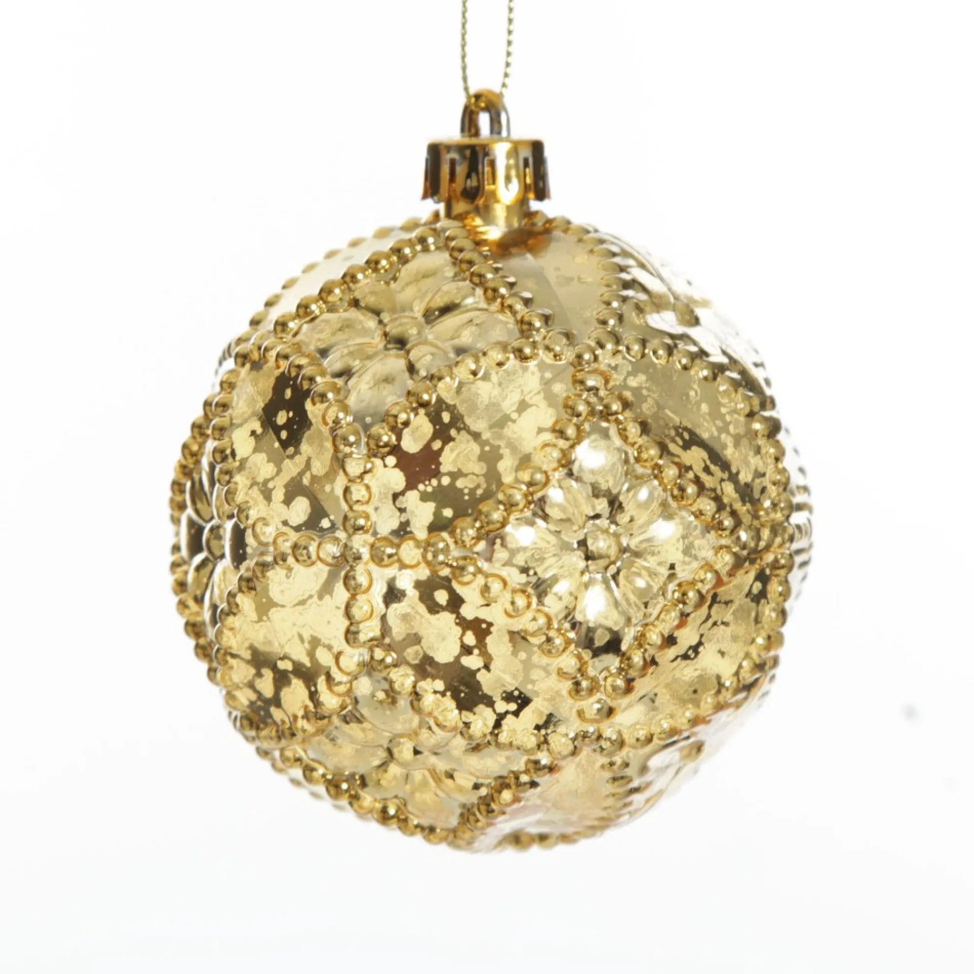 Assorted Gold Mercury Shatterproof Christmas Baubles - Set of 6 New