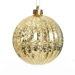 Assorted Gold Mercury Shatterproof Christmas Baubles - Set of 6 New