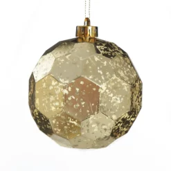 Assorted Gold Mercury Shatterproof Christmas Baubles - Set of 6 New