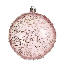 Assorted Pastel Sequin Sprinkles Shatterproof Christmas Baubles - Set of 3 New