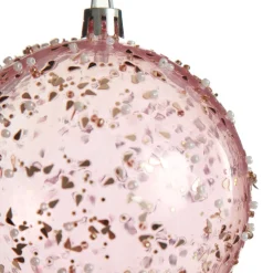 Assorted Pastel Sequin Sprinkles Shatterproof Christmas Baubles - Set of 3 New