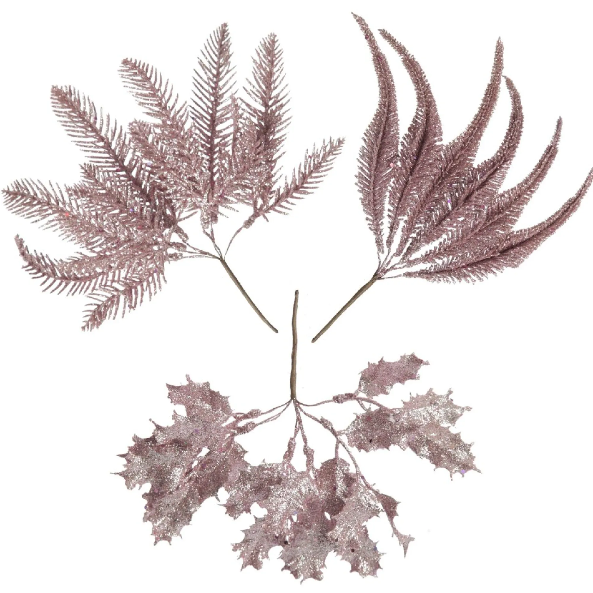 Assorted Pink Glitter Christmas Pick Trio Online