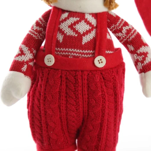 Astrid Cute Christmas Dress up Ornament in Red Overalls New