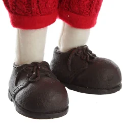 Astrid Cute Christmas Dress up Ornament in Red Overalls New