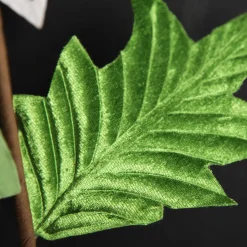 Baby Pink Velvet Poinsettia Flower Stem with Green Leaves Best