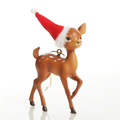 Bambi with Santa Hat Hanging Christmas Decoration Flash Sale