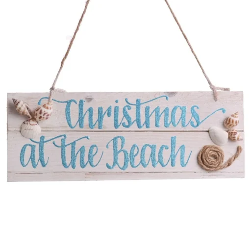 Beach Christmas Wood Plaque Best Sale