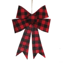 Black and Red Gingham Check Bow Store