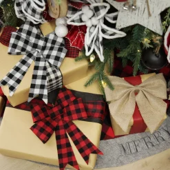 Black and Red Gingham Check Bow Store