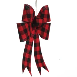 Black and Red Gingham Check Bow Store