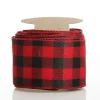 Black and Red Large Buffalo Check Wired Ribbon - 6.25cm Outlet