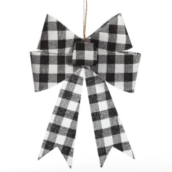 Black and White Gingham Check Bow Cheap