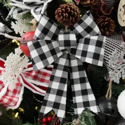 Black and White Gingham Check Bow Cheap