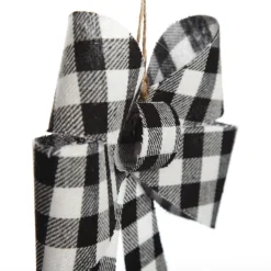 Black and White Gingham Check Bow Cheap