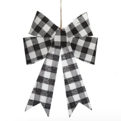 Black and White Gingham Check Bow Cheap