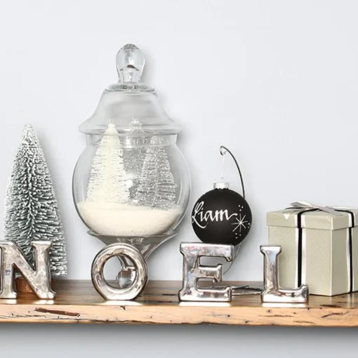 Black Glass Personalised Christmas Bauble Sale