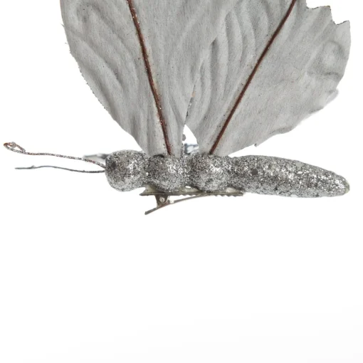 Blue Butterfly Clip with Silver Sequins Fashion