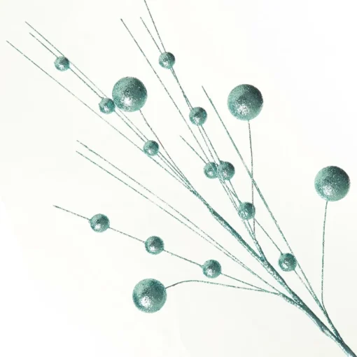 Blue Glitter Ball Spray Pick New
