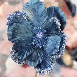 Blue Magnolia Stem with Sequin Tips Sale