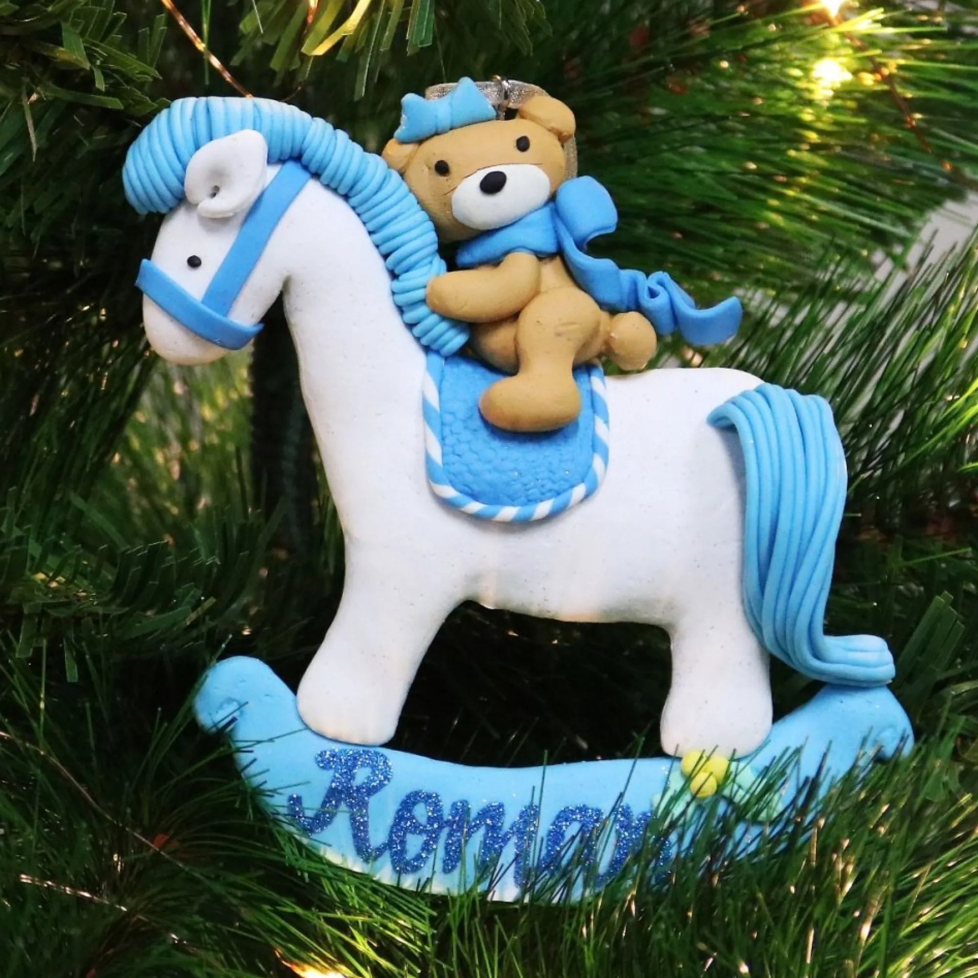 Blue Rocking Horse Decoration Best Sale
