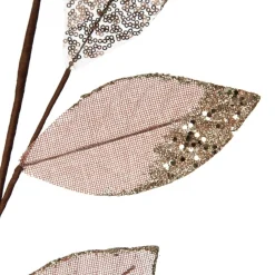 Blush Mixed Leaf Burlap Sequin Spray Shop