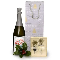 Brass Snowflake Corkscrew and Bottle Stopper Gift Set Discount