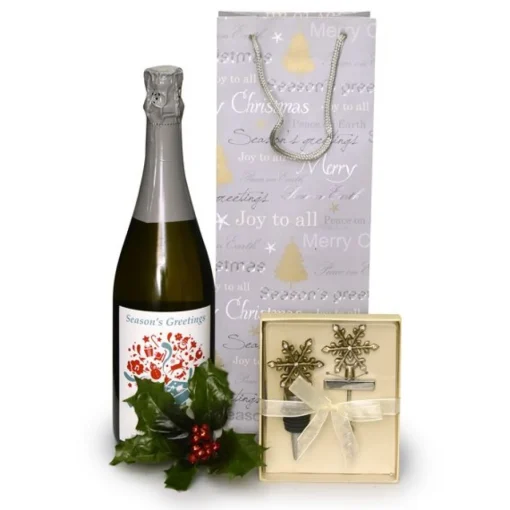 Brass Snowflake Corkscrew and Bottle Stopper Gift Set Discount