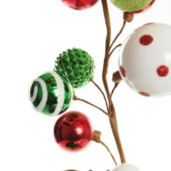 Bright Fun Red Green and White Bauble Christmas Garland Clearance