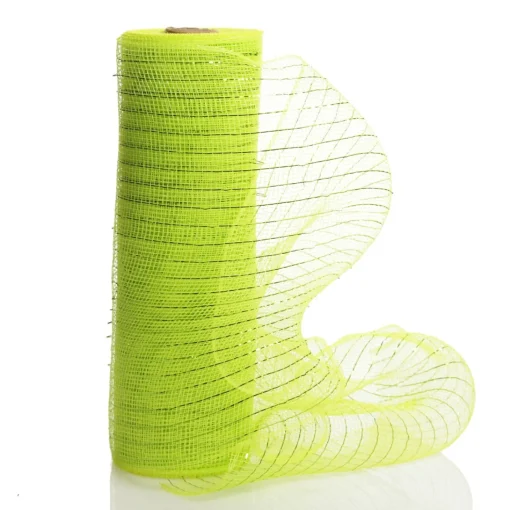 Bright Green Metallic Thread Decomesh Roll Best Sale