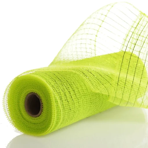Bright Green Metallic Thread Decomesh Roll Best Sale