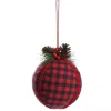 Buffalo Check Bauble with Pine and Cone Topper Discount