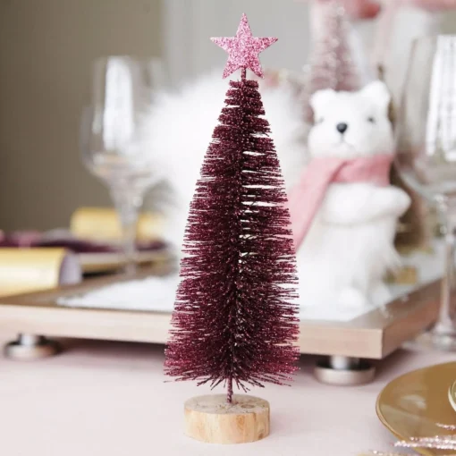 Burgundy Bottle Brush Tree - Small Set of 2 Sale