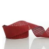 Burgundy Glitter and Linen Striped Wired Ribbon - 6.5cm Store