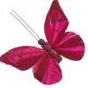 Burgundy Red Glitter Sheer Butterfly Clip Hot