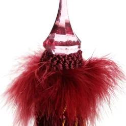 Burgundy Tassel with Feathers and Beaded Fringing Clearance