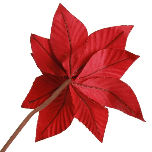Burgundy Velvet Poinsettia Flower Stem Clearance