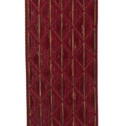 Burgundy Wired Christmas Ribbon with Gold Flecks - 3.8cm Hot