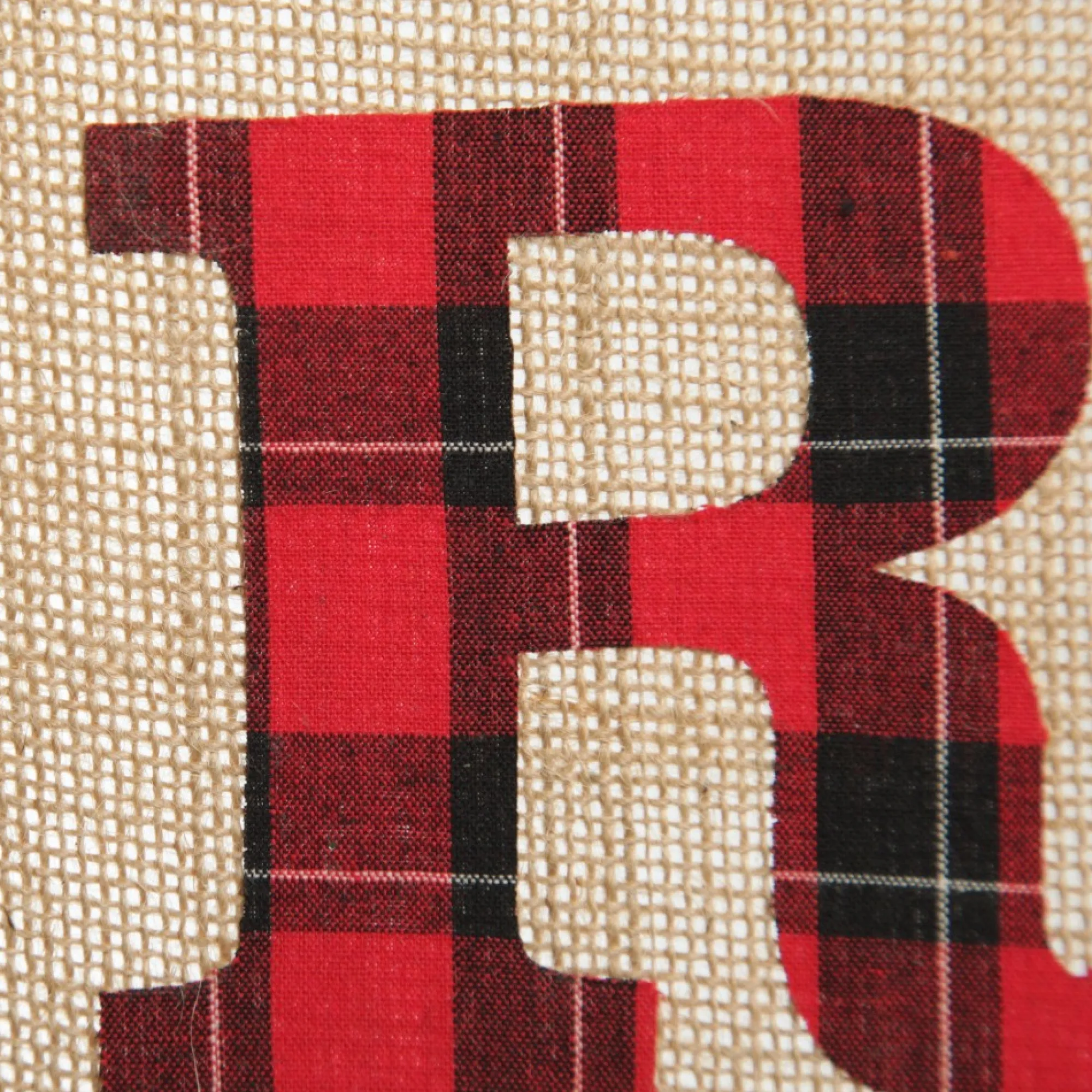 Burlap Bunting with Red and Black Plaid Merry Christmas Fashion