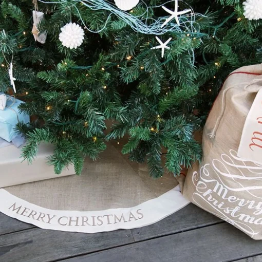 Burlap Merry Christmas Tree Skirt Best