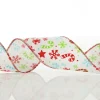 Candy Cane and Snowflake Ribbon - 6.3cm Outlet