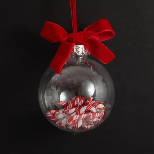 Candy Cane Filled Clear Shatterproof Bauble Best
