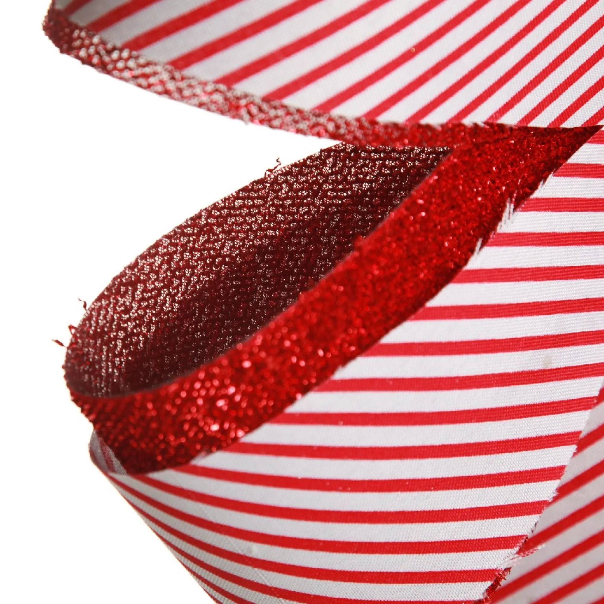 Candy Cane Stripe Christmas Bow with Glitter Edge Best Sale
